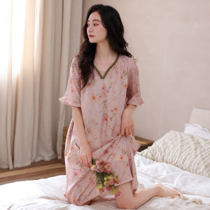 MiiOW | Summer Thin Sleeved Pajama Dress for Pregnant Big Size