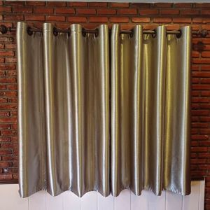 , ผ้าม่านหน้าต่างสีเงินอัดลาย คละลายม่าน เนื้อกันแสงยูวี