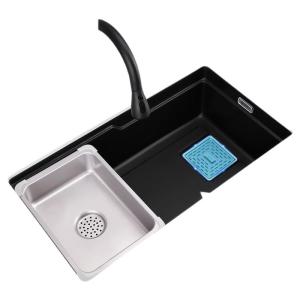 yedeeo | Kitchen Large Single Bowl Multi-functional Quartz Stone Sink
