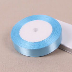 Xanh Da Trời Lụa Satin Ruy Băng 22M Cuộn 6 Mm-75 Mm Chiều Rộng Handmade Làm Nơ Gói Quà Giáng Sinh Cưới Trang Trí Polyester