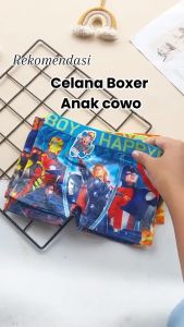 Pakaian Dalam Boxer Anak Cowo Bahan Katun Premium Motif Karakter Superhero Spandeks Melar Elastis Adem Halus Lembut