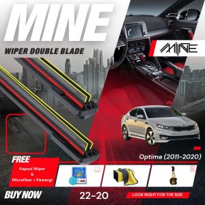 Wiper Frameless Double Blade KIA OPTIMA 1 Pasang FREE BONUS