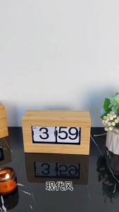 DIVATEN Turn Page Flip Page Digital Clock Desktop Ornament 24 Hours Table Clock Nordic Accurate Time Desk Clock Living Room