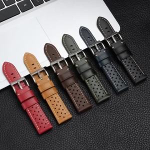 Vintage Leather Strap 18mm 20mm 22mm 24mm Universal Men Women Cowhide WatchBand Breathable Bracelet Sport Wristbelt Accessories