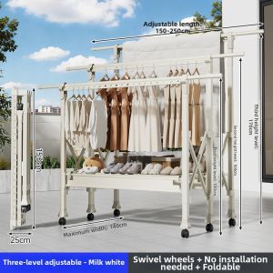 YIXUAN | Indoor & Outdoor Foldable Adjustable Clothes Rack
