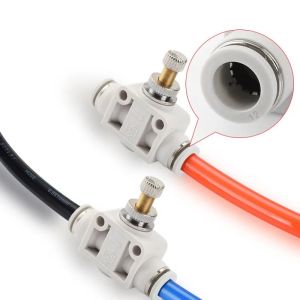 Pneumatic Throttle Valve SA-4/6/8/10/12mm Pneumatic Air Connector Fitting Control Valve OD Hose Plastic Push In