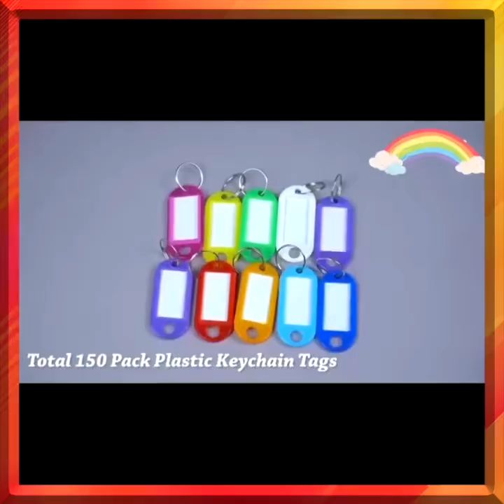 50PCS Plastic Keychain Key Tags label Numbered Name Baggage Tag ID ...