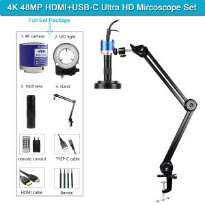 YIZHAN 1080P 4K Digital Microscope Full HD Industrial Microscope C-Mount DigitalCamera PCB Welding Mobile Phone Repair Stand Microscope