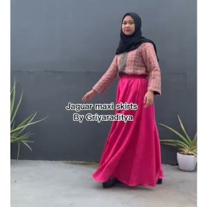 Rok Pesta Kondangan Mewah Elegan Wanita Muslimah Dewasa Model Payung Lebar Jaguar Umbrella Skirt Panjang 100cm Gratis Potong