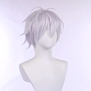 Anime Jujutsu Kaisen Gojo Satoru Cosplay Wigs Short Heat Resistant Synthetic Hair for Party Gift Satoru Gojo Short Gray Wigs Masquerade Cosplay Wigs for Adult Synthetic Fiber Hair Replacement Wigs for Anime Cosplay Costume