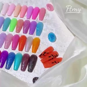 Halloween Theme Glitter Heat Nail Polish Temperature Changing Color Removable UV LED Glitter Gel Polish Mood Changing Nail Pol