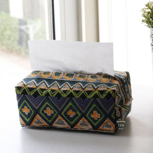 Car Ethnic Style Red Festive Cute Tissue Box Cover Fabric Art Living Room Dining Table Cloth Art Pull Tissue Box Rectangular Shape