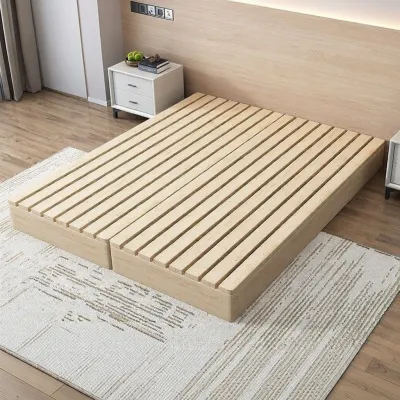 Made of Solid Wood Platform Bed for Rental Use Bedframe Japanese Tatami & Modern Minimalist Styles