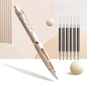 High-Tech Neutral Pen CS Tip Press Sign Pen Internet Famous Stationery Bullet Head Quick-Dry Press Type Signature Pen High Aesthetic Value INS Student Exam Question Brush Pen Water Pen