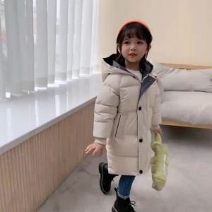 Kids Long Outerwear Winter Autumn Teen Cotton Clothes Boys Girls Cotton-Padded Parka Coats Big Children Thicken Warm Jacket