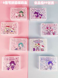 Sanrio Large Capacity 6 Grid Detachable Medicine Box High Quality Portable Thickened 7 Days Pill Organizer Storage Container
