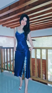 Đầm ngủ WANNABE DNS58 váy ngủ lụa mịn mềm mát dáng dài sang trọng tôn vinh đôi chân dài bất tận