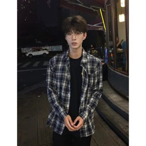 Áo Sơ Mi Kẻ Caro American Style Dài Tay Màu Đen Cho Nam Thanh Lịch Mùa Thu Thường Ngày Không Cần Ủi Polyester Cotton Viscose