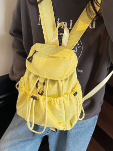 Casual Drawstring Backpack Womens 2025 New Style Student Travel Outdoor Mountain Climbing Bag Soft Handle Commuter Style