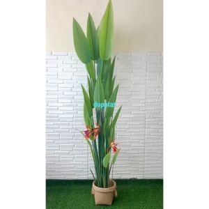 Pohon Artificial Tanaman Hias Heliconia Bird Of Paradise T210 Latex Cover Anyaman Purun Handle Dekorasi Ruang Tamu