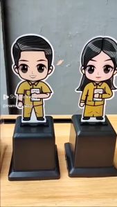 Piala Akrilik (Hari Guru) - Piala Guru Karakter Seragam PNS - Piala Untuk Guru - Kado Hari Guru - Kado Untuk Guru - Souvenir Untuk Guru