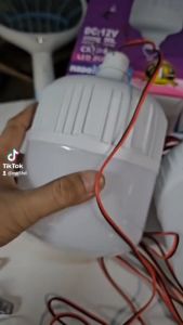 ไฟตุ้ม 85วัตต์ โคมไฟ หลอดไฟปิงปอง 85W (ใช้ไฟ 12 V) แสงขาว คีบแบต