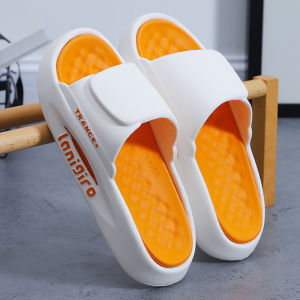 Slip-On Home Slippers Men Women Thick Bottom EVA Anti-Slip Indoor Bathroom Couples Bathing Summer Outdoor Wear for Couples