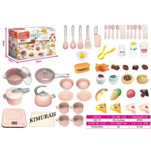 59 Buah Mainan Edukasi Simulasi Peralatan Dapur Permainan Peran Permainan Plastik Lembut Mainan Set Permainan Dapur Ajaib