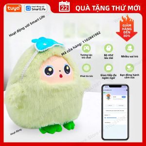 Robot Thú Nhồi Bông Yaya-AI Bạn Đồng Hành Tương Tác Với Giọng Nói Thông Minh & Mắt LED Sạc USB Thú Cưng Điện Tử Màu Xanh Bạc Hà Điều Khiển Bằng Ứng Dụng Tuya