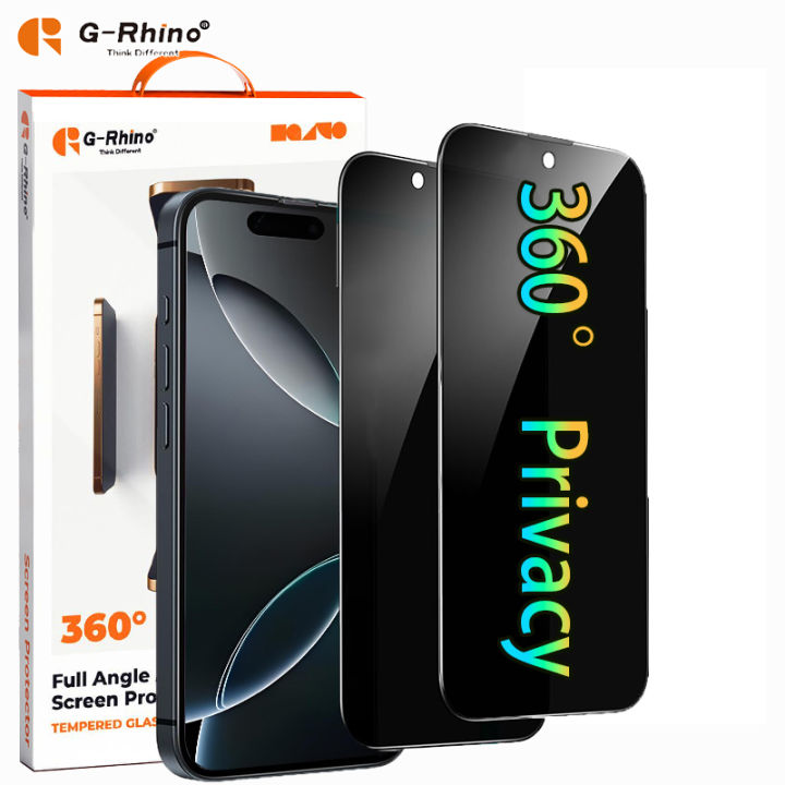 G-Rhino 360° Privacy Tempered Glass for iPhone 17Pro 16 15 14