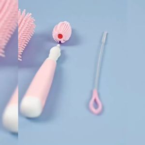3 IN 1/set or 4 IN 1/set Multipurpose Silicone Feeding Bottle Brush | Pacifier Brush | Nipple Brush Sponge Brush