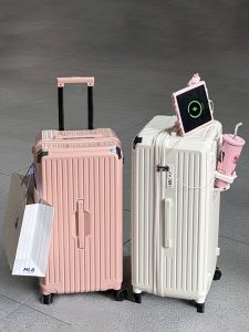 กระเป๋าเดินทางความจุขนาดใหญ่พิเศษแบบหนาขึ้นสำหรับผู้หญิง 20 นิ้ว กระเป๋าเดินทางแบบชาร์จไดร์สำหรับผู้ชาย ล้อ 5 ล้อแบบหมุนได้ทั้งทางด้านหน้าและด้านหลัง กระเป๋าเดินทางแบบมีรหัสล็อค 32 นิ้ว