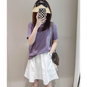 Váy Ngắn Lưng Cao Mùa Hè Cho Nữ Váy Ngắn Chữ A Vải Polyester Dáng Chữ A Không Có Nút Cài Không Có Túi