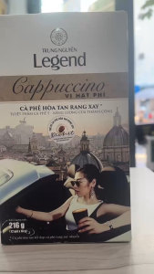 Date 02/28 Cà phê hoà tan rang xay Cappuccino Hazelnut Trung Nguyên Legend - Hộp 12 gói x 18gr ( có sữa)