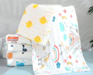 ( 5PCS FREE 5PCS 25-25CM SQUARE TOWEL ) 25-50CM Six Layer Towel Soft Gauze Baby Towel Face towel Saliva towel Bath towel Bibs Sweat towel Daily Water Absorption Student Towel Childrens Towel or Adult Towel