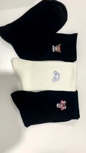 Sanrio Socks Anime Hello Kitty Kuromi Melody Autumn and Winter Sweet In The Tube Cartoon Socks Cute Girls Cotton Home Warm Sock