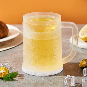 Biblio【Ready in Stock】 Kitchen Creativity Double Layer Freezing Beer Mug Double Layer Cold Drink Chilled Cup 200ml