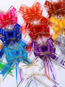 Wedding Car Decorative Butterfly Knot Snow Silk Ribbon Embellishment Wedding Gift Box Packaging Large Size Sash Wedding Procession