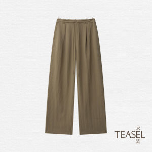 Linen and Lyocell Blend Easy-to-match Wide-leg Trousers
