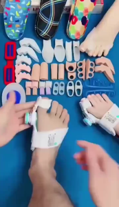 Ortotik Bunion Prolaps Kaki Besar Pemisah Jari Kaki yang Tumpang TindihOrtotik Kenop Siang & Malam yang Dapat Disesuaikan