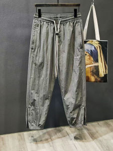 New Mens Casual Pants Spring Summer Outdoor Quick Dry Sport Trousers Loose Fit Elastic Waist Side Zipper Decorative Zipper