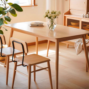 SUNNY Solid Wood Dining Table Modern Kitchen Table Wooden Home Table Nordic Table Writing Table Living Room Furniture