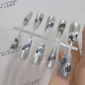 False Nails Cat Eye Design Handmade New Finished Products Artificial Nails False Nails Tips Nail Art Accessories False Nails