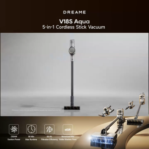 Dreame V18S Aqua Cordless Wet and Dry Stick Handheld Vacuum Cleaner | Penyedot Debu dan Pel Multifungsi 5 in 1 | Suction Power 230AW | Pet Vakum | Sapu Mop