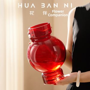 Lantern Shaped Handmade Glass Vase