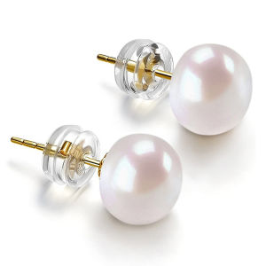 Huitan Round Simulated Pearl Stud Earrings for Women Minimalist Ear Accessories Teens Fancy Earrings Simple Classic Jewelry Hot