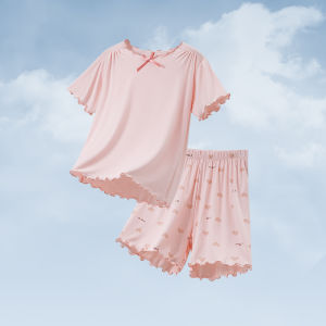 YINGXIAOYA | Bộ Đồ Ngủ Thoải Mái Cho Bé Gái Áo T-Shirt Tay Ngắn Quần Ngắn
