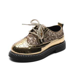 Childrens Black Leather Shoes Spring Autumn New Style Girls Dress Shoes Boys British Style Single Shoes Primary School Performance Shoes