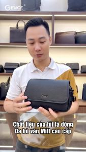 Túi Đeo Chéo Công Sở Túi Nam Hàng Hiệu GENCE TD07 Da Bò Cao Cấp Màu Đen Dáng Ngang