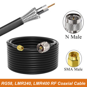 Coaxial Cable RG58 LMR240 LMR400 N Male to SMA Male 10m/15m/20m/30m Low Loss 50ohm Extension Coax Cable for Cellphone Booster Antenna wifi Modem Router